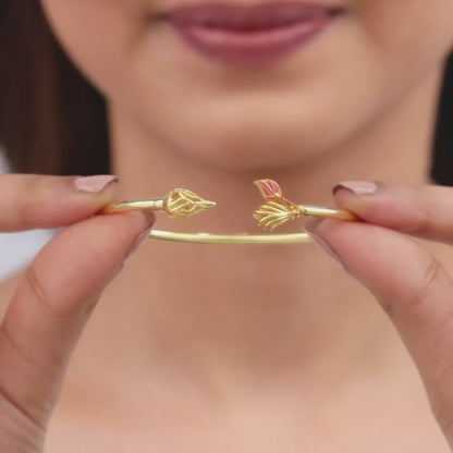 Golden Brahma Kamal Bracelet