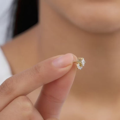 Gold Regal Solitaire Diamond Earrings