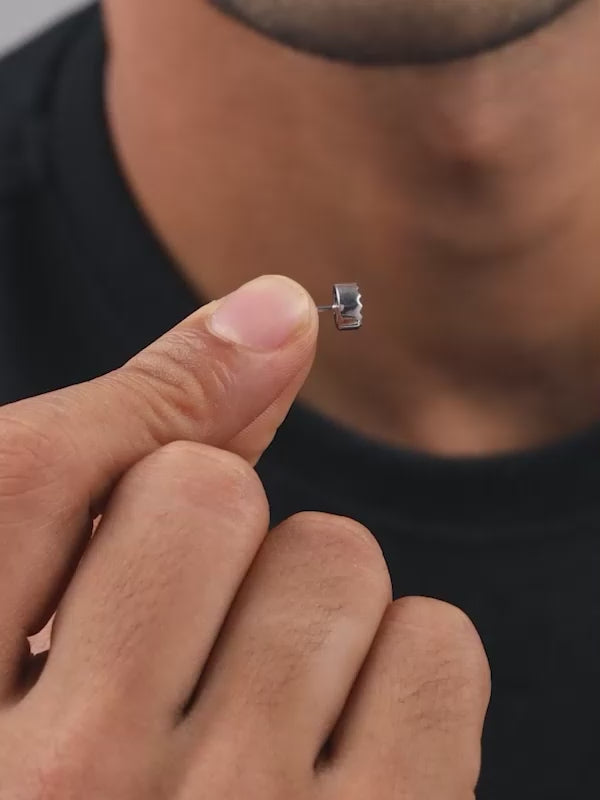 Silver Chakra Shield Stud For Him