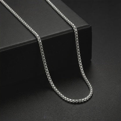 Oxidised Silver Flex Box Chain For Him