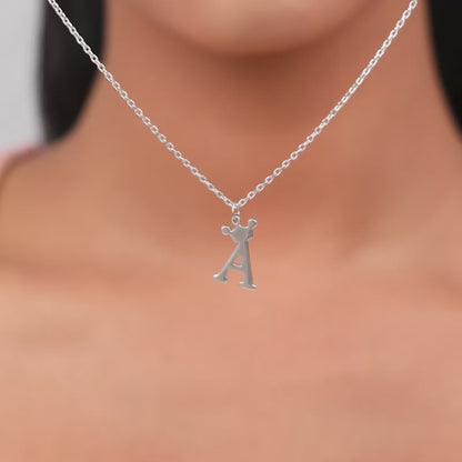 Silver Personalised Crown Initial Pendant