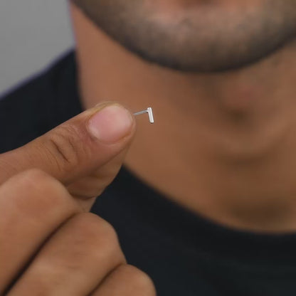 Silver Prism Stud For Men