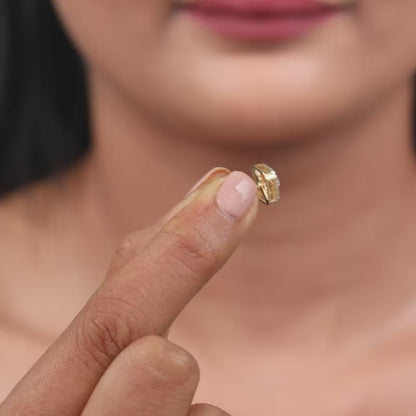 Gold Polygon Bloom Lab Grown Diamond Stud Earrings