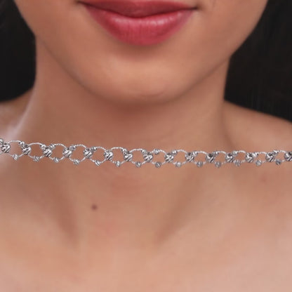 Silver Bejeweled Necklace