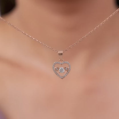 Anushka Sharma Rose Gold Love Heart Pendant with Link Chain