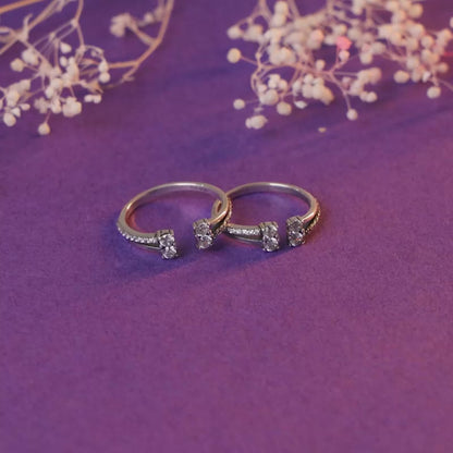 Oxidised Silver Chahat Toe Rings