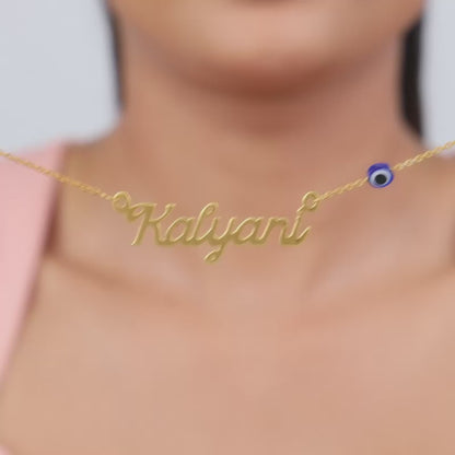 Golden Evil Eye Personalised Name Necklace