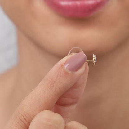 Gold Twirl Lab Grown Diamond Stud Earrings