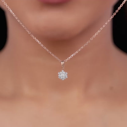Rose Gold Mesmerising Snowflake Lab Grown Diamond Pendant