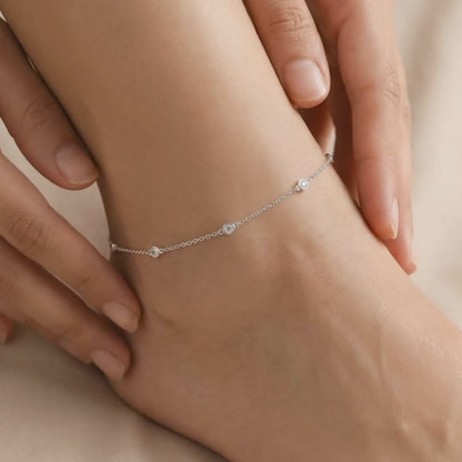 Silver Celestial Love Anklet