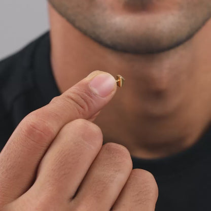 Golden Midnight Pyramid Stud For Him