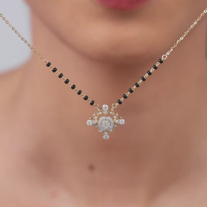 Gold Jhansi Lab Grown Diamond Mangalsutra