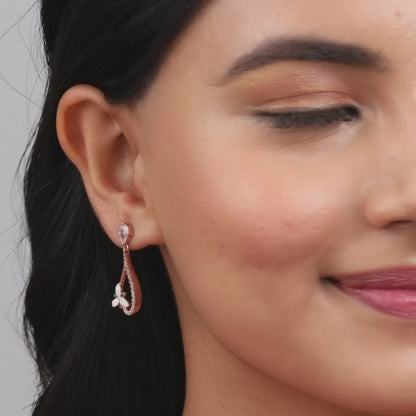 Rose Gold Terrific Trillium Earrings