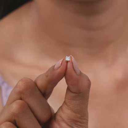 Rose Gold Pretty Solitaire Lab Grown Diamond Studs