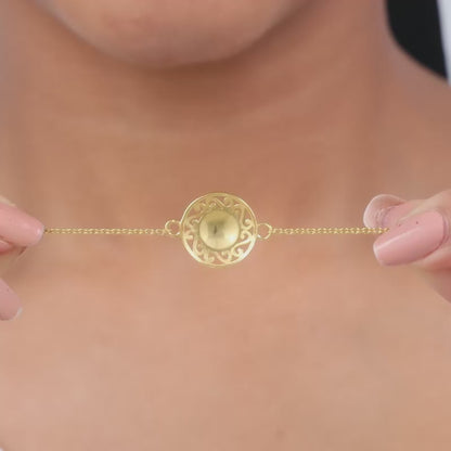 Golden Circular Evil Eye Bracelet Rakhi