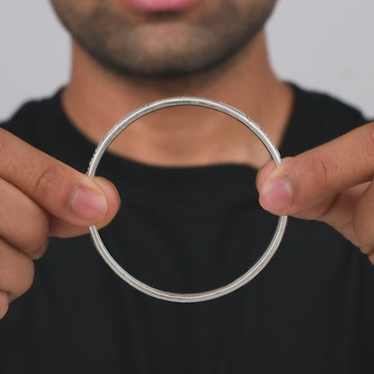 Oxidised Silver Jai Kada For him