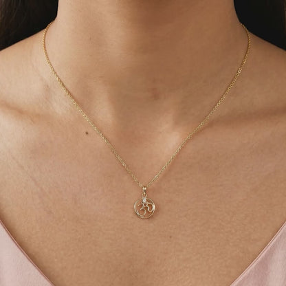 Gold Sacred Om Lab Grown Diamond Pendant