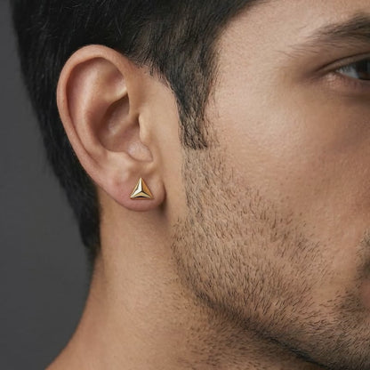 Golden Echo Triangle Stud For Him