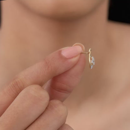Gold Dropping Ray Lab Grown Diamond Earrings