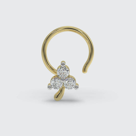 Gold Bloom In Love Diamond Nose Pin