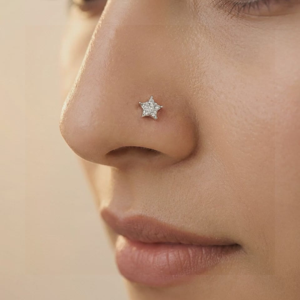Gold Zaria Polaris Lab Grown Diamond Nose Pin