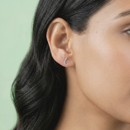 Silver Arc Stud Earrings