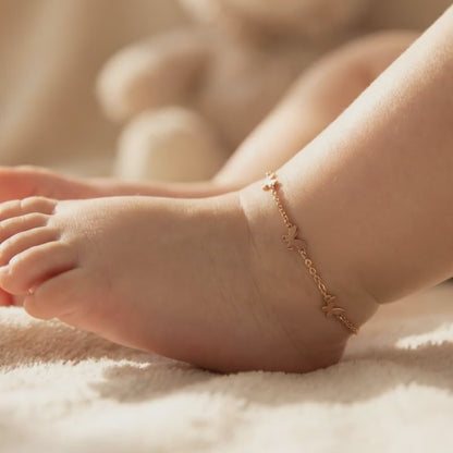Rose Gold Flutter Glow Kids Anklet (0 - 1 Years)