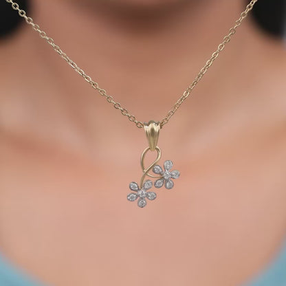 Gold Blooming Shine Lab Grown Diamond Pendant