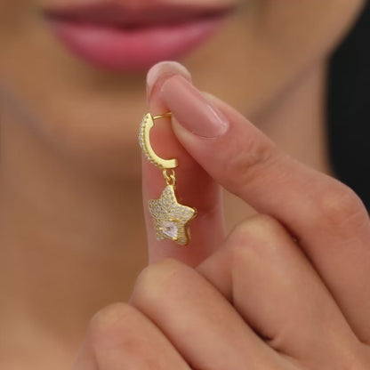 Golden Star of Love Earrings