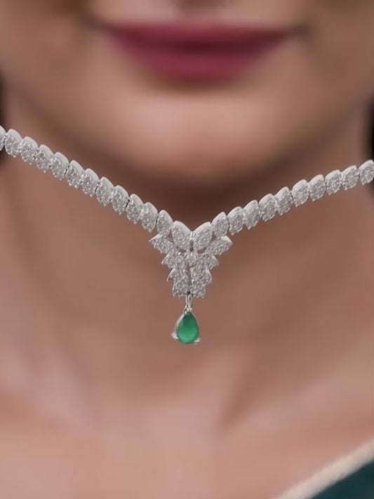 Silver Party Wear Necklace