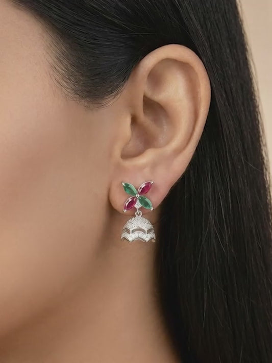 Silver Chandrika Jhumki