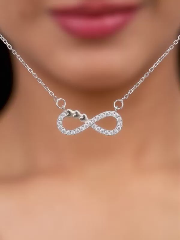 Silver Infinity Heart Necklace