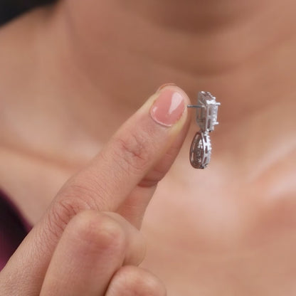 Silver Bathinda White Earrings