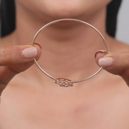 Rose Gold Duovelle Lab Grown Diamond Bangle Bracelet