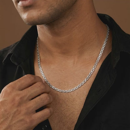 Silver Sleek Anchor Chain for Him