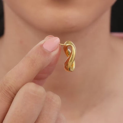 Golden Twisted Loop Earrings