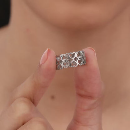 Silver Strong Heart Ring