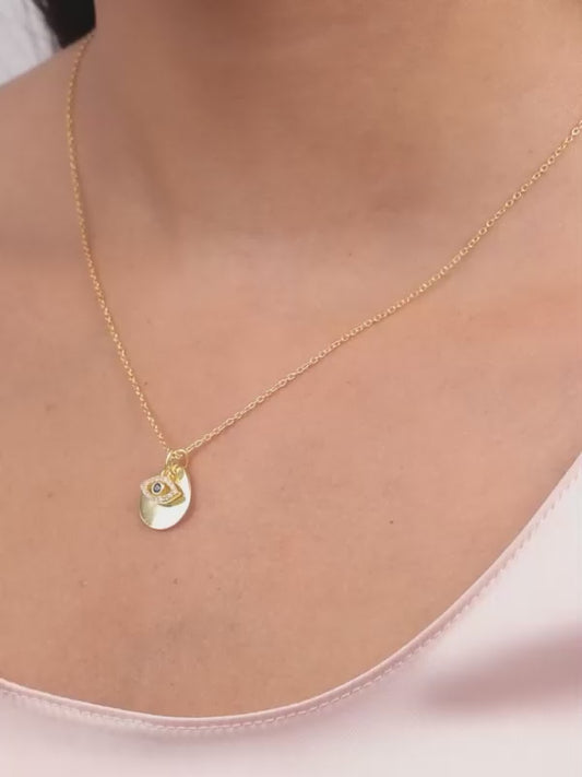 Golden Stare Of Evil Eye Necklace