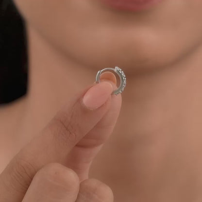 Silver Nyxie Hoop Ear Piercings