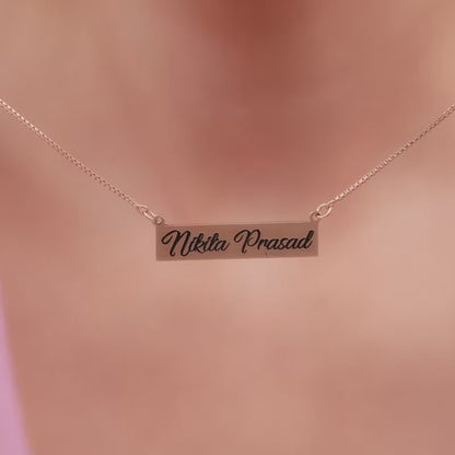 Rose Gold Engraved Pendant with Box Chain