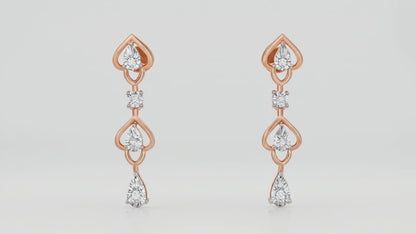 Rose Gold Spirited Spade Lab Grown Diamond Earrings