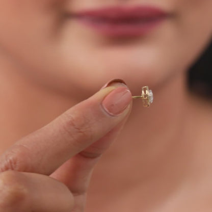 Gold Lovely Circle Lab Grown Diamond Studs