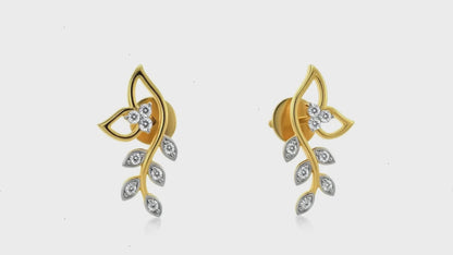 Gold Midnight Fleur Lab Grown Diamond Earrings