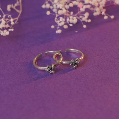 Oxidised Silver Anisha Toe Rings