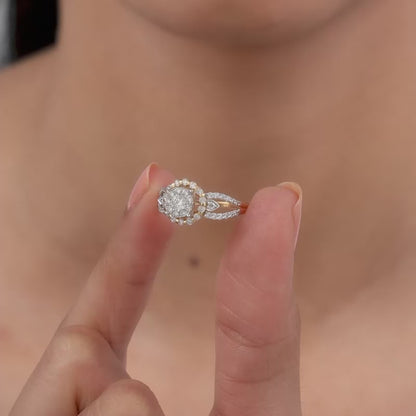 Gold Fleurora Lab Grown Diamond Ring