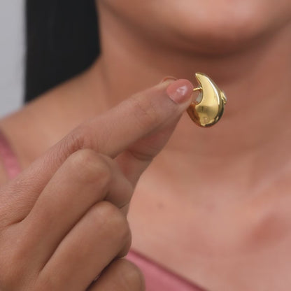 Golden Chunky Teardrop Earrings