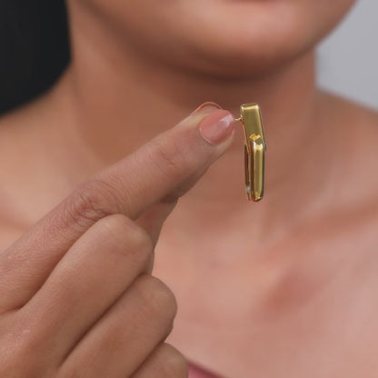 Golden Chunky Loop Hoop Earrings