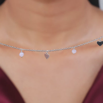 Silver Heart & Halo Necklace