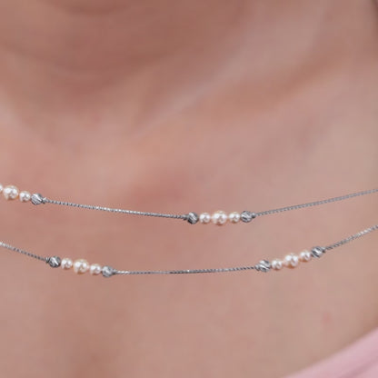 Silver Sandra Layered Pearl Necklace