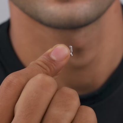 Silver Swastik Stud For Him